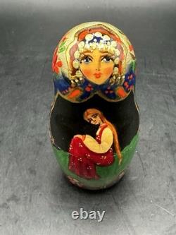 VTG Russian Matryoshka Nesting Dolls 8 Hand Painted 7 Pieces Signed by Artist