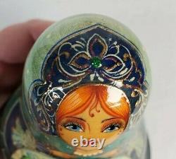 VTG Russian Roly Poly Doll Chime Bell Hand Painted Rolly Vintage Signed