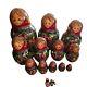 Vtg Russian Nesting Doll 15 Pc Hand Carved Painted Signed Doll 10 Tall