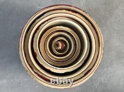 VTG Santa Claus Russian Matryoshka 7pc Nesting Dolls Signed Sergiev Posad MINT