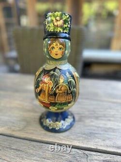 VintageFolk-art Fairytale Hand Made Russian Matryoshka Nesting Doll Set