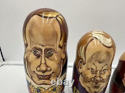 Vintage 10-Piece Set of Russian Matroshka Nesting Doll Russian Presidents