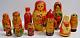 Vintage 11 Authentic Russian Nesting Wood Dolls Roly Poly Bell Ussr Poland