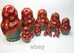 Vintage 15Pcs Signed Matryoshka Russian Fairy Tale Nesting Doll Magnificent