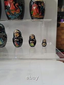 Vintage 1993 russian nesting dolls 10 piece Signed