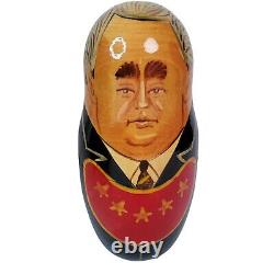 Vintage 7 Piece Russian Presidents Nesting Dolls Set Matryoshka Babushka