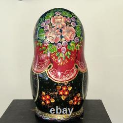 Vintage 8 Signed Folklore Samovar Tea Russian Handmade 7 Pce Nesting Doll
