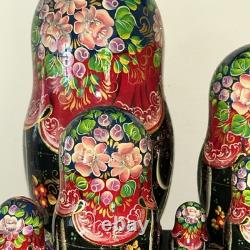 Vintage 8 Signed Folklore Samovar Tea Russian Handmade 7 Pce Nesting Doll