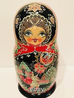 Vintage 9 Tall Russian Matryoshka Doll. Set Of 10 Dolls. Rare And Unique