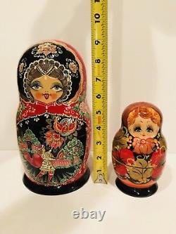 Vintage 9 Tall Russian Matryoshka Doll. Set Of 10 Dolls. Rare And Unique