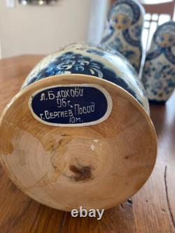 Vintage Antique Author's Russian Nesting Dolls Matryoshka 10pcs Blue