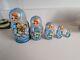 Vintage Beautiful Stunning Russian Nesting Dolls Set Of 5 Decorated Marked