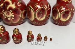 Vintage Ceprueb Nocag Hand Painted Signed Russian Nesting Doll 20 Piece Set Rare