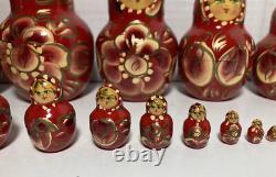 Vintage Ceprueb Nocag Hand Painted Signed Russian Nesting Doll 20 Piece Set Rare