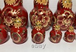 Vintage Ceprueb Nocag Hand Painted Signed Russian Nesting Doll 20 Piece Set Rare