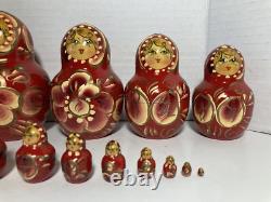 Vintage Ceprueb Nocag Hand Painted Signed Russian Nesting Doll 20 Piece Set Rare