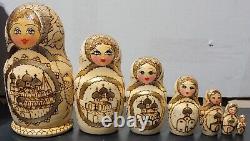 Vintage Collection Russian Wood Nesting Dolls Matroska Set Of 4 26 Pieces