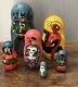 Vintage Comic Russian Nesting Dolls Batman, Spider-man, Punisher, Baby Hulk