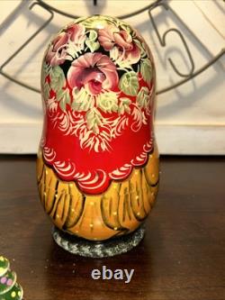 Vintage Exquisite Winter Scene Matryoshka Ornament Nesting Doll