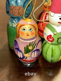Vintage Exquisite Winter Scene Matryoshka Ornament Nesting Doll