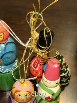 Vintage Exquisite Winter Scene Matryoshka Ornament Nesting Doll