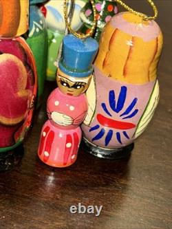Vintage Exquisite Winter Scene Matryoshka Ornament Nesting Doll