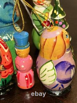 Vintage Exquisite Winter Scene Matryoshka Ornament Nesting Doll