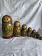 Vintage Fine Art By Sergiev Posad Big 8 Pc Russian Matryoshka Nesting Doll 1992