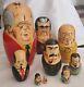 Vintage Gorbachev + 8 More Russian Leaders 17-piece Nesting Dolls Unusual Group