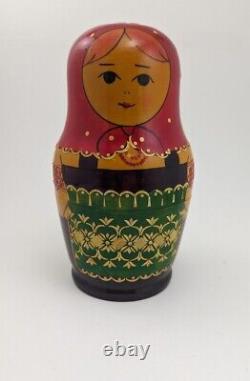 Vintage Hand Painted Matryoshka doll 12 Level Set, USSR Origin, Large Size