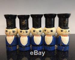 Vintage Hand Painted Russian Nesting Doll Matryoshka Doll Solider Set