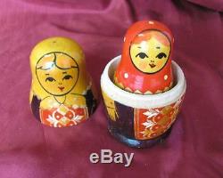 Vintage Hand Painted Russian Traditional Nesting Doll Matryoshka