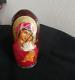 Vintage Hand Painted Signed Russian Nesting Dolls 5 Piece Setreligious Madonna