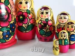 Vintage Handmade 7 Pieces Traditional Russian Nesting Dolls