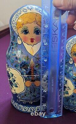 Vintage Handmade E. Chibizova 1992 9-Piece Matryoshka Nesting Dolls