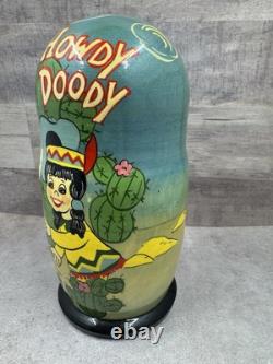 Vintage Howdy Doody Russian Nesting Dolls Set Of 5 Dolls -Rare HTF Ex Cond