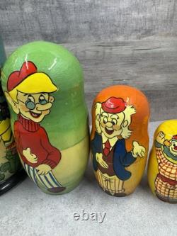 Vintage Howdy Doody Russian Nesting Dolls Set Of 5 Dolls -Rare HTF Ex Cond