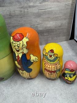 Vintage Howdy Doody Russian Nesting Dolls Set Of 5 Dolls -Rare HTF Ex Cond