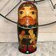 Vintage Matoyoshka Viking Nesting Dolls 5 Pce Hand Painted Made In Russia