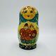 Vintage Matryoshka Nesting Doll With 5 Christmas Ornaments Handpainted 6in