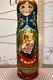 Vintage Matryoshka Russian Hand Painted Nesting Doll Vodka Bottle Holder 14