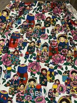 Vintage Matryoshka Russian Nesting Doll Curtains Panels