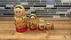 Vintage Matryoshka Russian Nesting Dolls 5 Piece Set Ussr Made Hand Painted