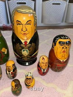 Vintage Matryoshka Russian Soviet Leader Nesting Dolls 13 Piece Set