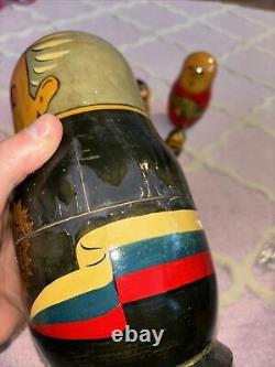 Vintage Matryoshka Russian Soviet Leader Nesting Dolls 13 Piece Set