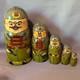 Vintage Military Russian Nesting Dolls Antique Wood Figurine Soviet Ussr Army