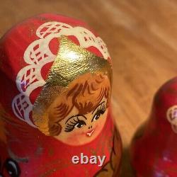 Vintage Nesting Dolls Gold Signed Rare (5 Piece)