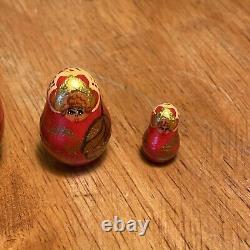 Vintage Nesting Dolls Gold Signed Rare (5 Piece)