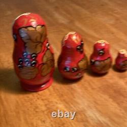 Vintage Nesting Dolls Gold Signed Rare (5 Piece)