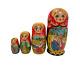 Vintage Nesting Dolls Set Of Wood Made Matryoshka 4pcs Ukraine Stacking Souvenir